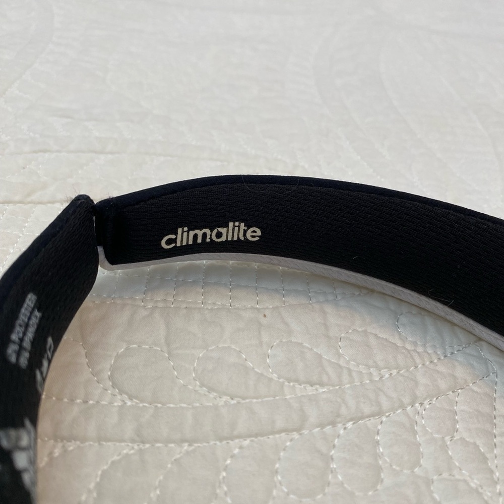 Adidas Black Sports Visor with White Logo and White Trim - Picture 4 of 5
